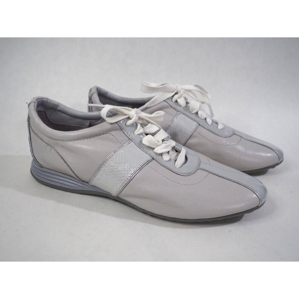 Cole Haan Gray Leather Lace-Up Low Top Sneakers, Size 8 (US)